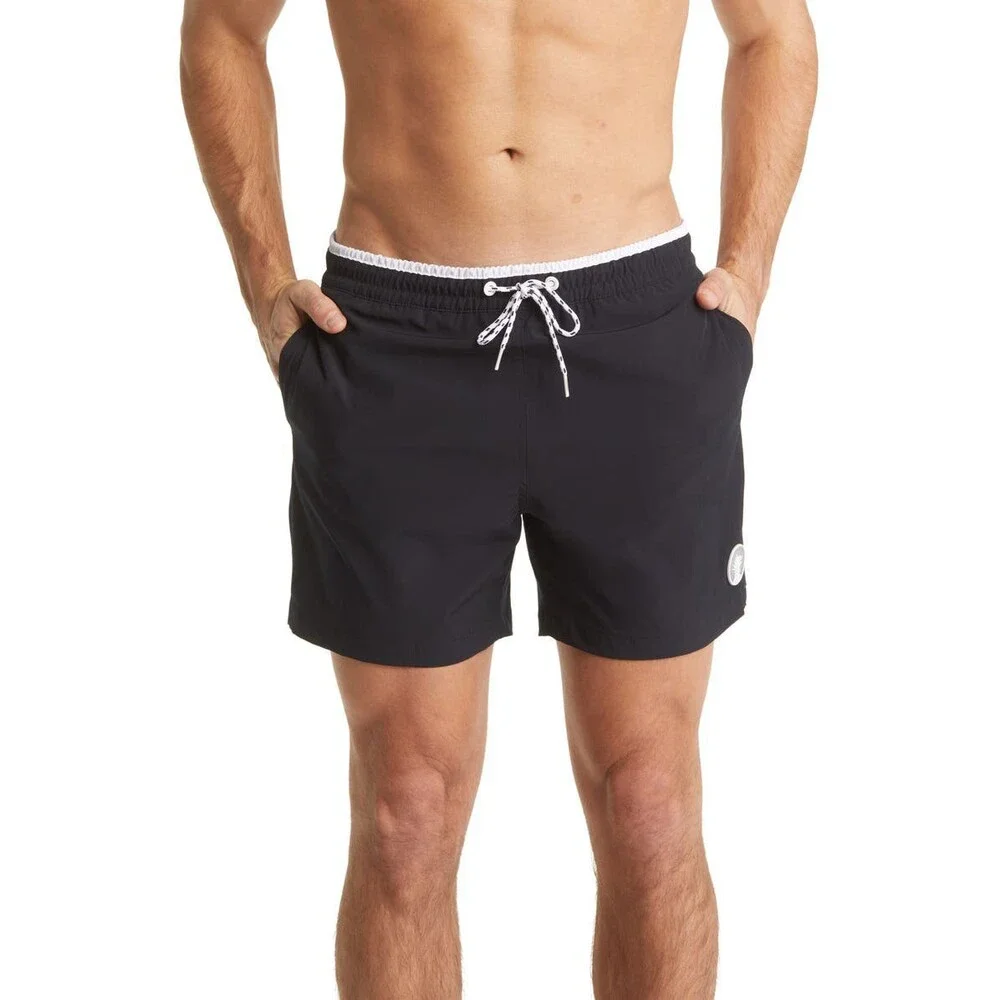 Chubbies Swim Trunks Mens 2XL Black Boxer Brief Lined Drawstring Waist FTS1002
